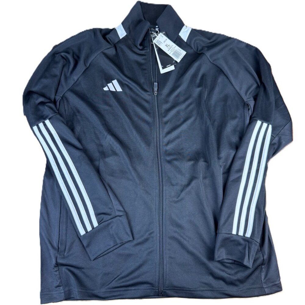 Adidas AEROREADY Black Full-Zip Track Jacket XL — Moisture-Wicking